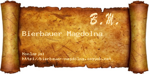 Bierbauer Magdolna névjegykártya